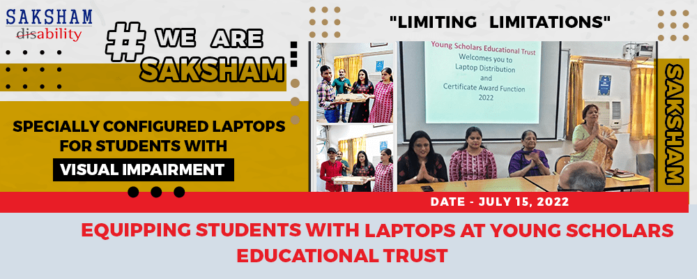 Specially Configured Laptops for students with Visual Impairment website banner